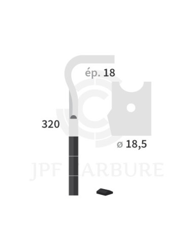 Dent de herse rotative gauche 3 plaquettes carbure, fixation rapide Elit.