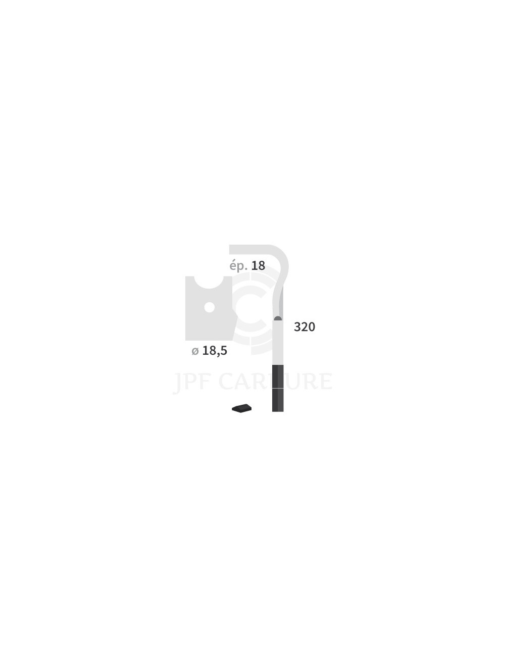 Dent de herse rotative droite 2 plaquettes carbure, fixation rapide EliT.