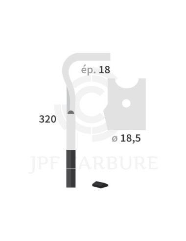 Dent de herse rotative gauche 2 plaquettes carbure, fixation rapide EliT.