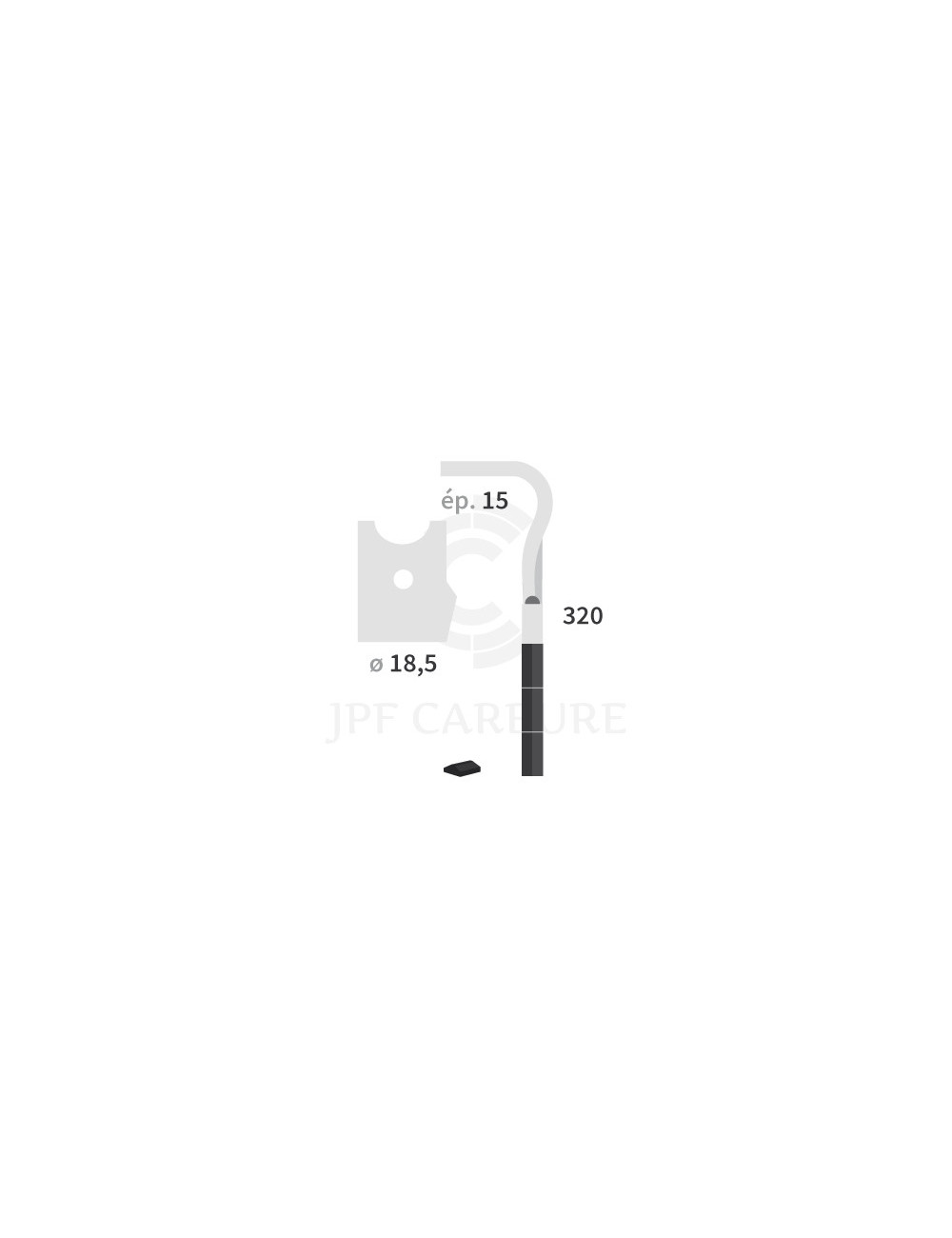 Dent de herse rotative droite 3 plaquettes carbure, fixation rapide Advance.