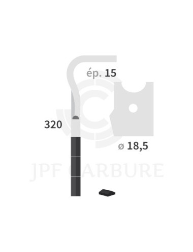 Dent de herse rotative gauche 3 plaquettes carbure, fixation rapide Advance.
