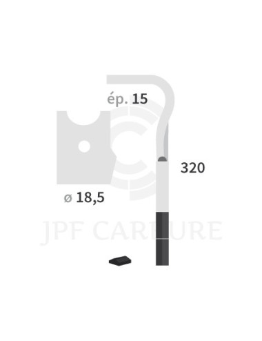 Dent de herse rotative droite 2 plaquettes carbure, fixation rapide Advance.