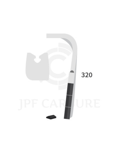 Dent de herse rotative droite 3 plaquettes carbure Zirkon 12, fixation rapide.