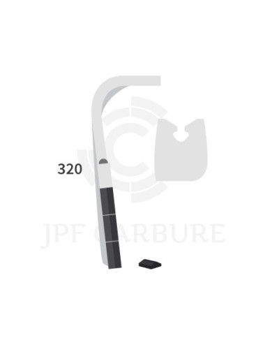 Dent de herse rotative gauche 3 plaquettes carbure Zirkon 12, fixation rapide.