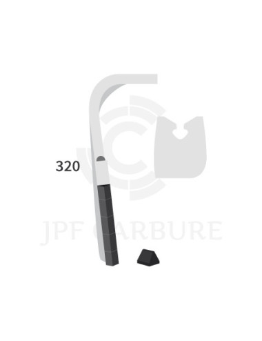 Dent de herse rotative gauche 3 plaquettes carbure triangulaires, fixation rapide Zirkon 12.
