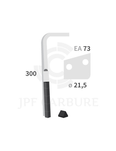 Dent de herse rotative gauche 3 plaquettes carbure triangulaires Zirkon 12.