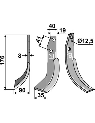 Couteau, modèle gauche