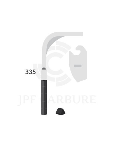 Dent de herse rotative gauche 3 plaquettes carbure triangulaires, fixation rapide Zirkon 10.