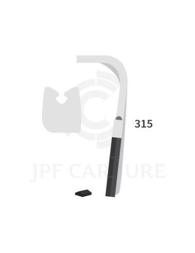 Dent de herse rotative droite 3 plaquettes carbure, fixation rapide Zirkon 8.