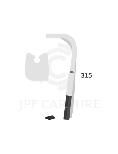 Dent de herse rotative droite 2 plaquettes carbure, fixation rapide Zirkon 8.
