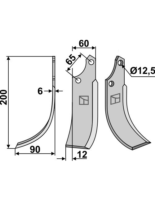 Couteau, modèle gauche