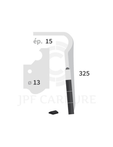 Dent de herse rotative droite 3 plaquettes carbure Rapido.