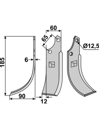 Couteau, modèle gauche