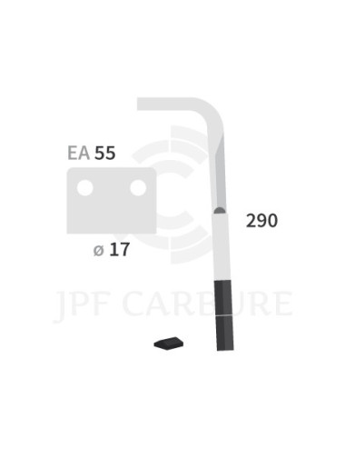 Dent de herse rotative droite 2 plaquettes carbure.