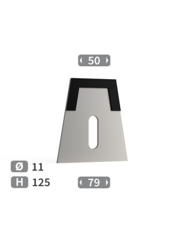 Grattoir avec plaquettes carbure trapézoïdal pour Packer, largeur : 50 mm côté carbure.