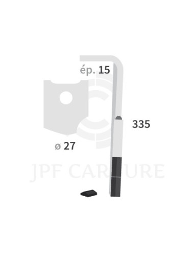 Dent de herse rotative droite 2 plaquettes carbure, fixation rapide.