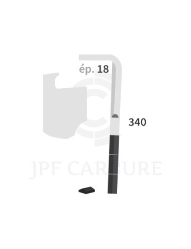 Dent de herse rotative droite 3 plaquettes carbure, fixation rapide.