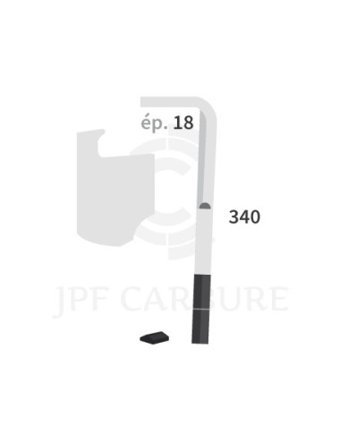 Dent de herse rotative droite 2 plaquettes carbure, fixation rapide.