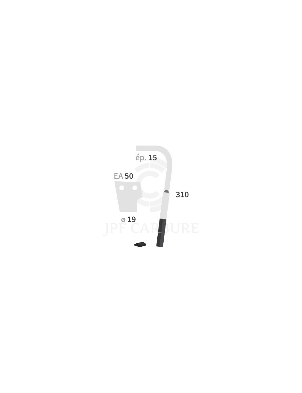 Dent de herse rotative droite 2 plaquettes carbure.
