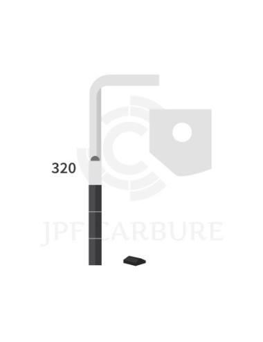 Dent de herse rotative gauche 3 plaquettes carbure, fixation rapide