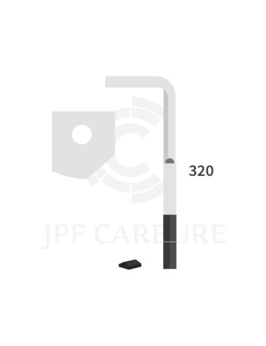 Dent de herse rotative droite 2 plaquettes carbure, fixation rapide