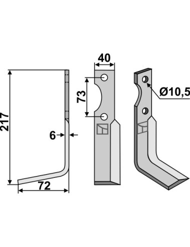 Couteau, modèle gauche