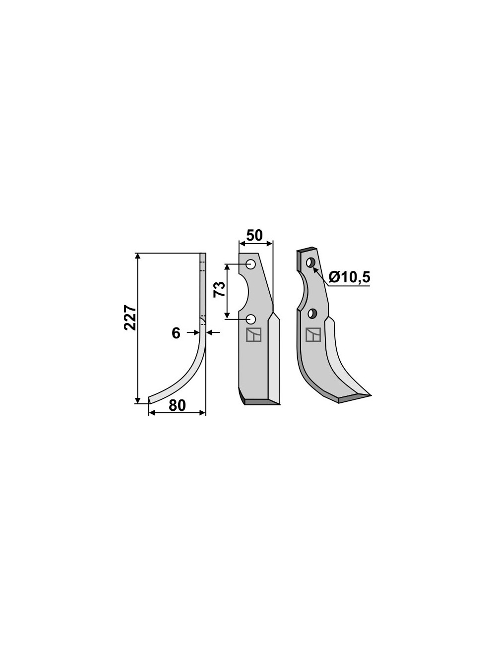 Couteau, modèle gauche