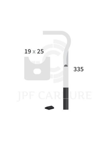 Dent de herse rotative droite 2 plaquettes carbure, fixation rapide, perçage 19 x 25.