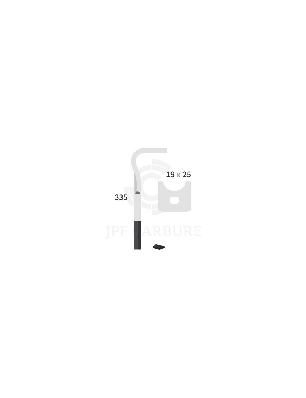 Dent de herse rotative gauche 2 plaquettes carbure, fixation rapide, perçage 19 x 25.