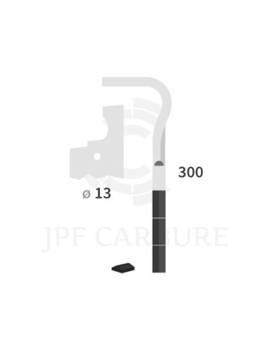 Dent de herse rotative droite 3 plaquettes carbure, fixation rapide Master.