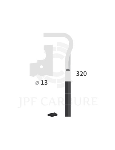 Dent de herse rotative droite 3 plaquettes carbure, fixation rapide Top.