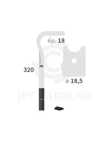 Dent de herse rotative gauche 2 plaquettes carbure, fixation rapide Toptiller.