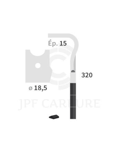 Dent de herse rotative droite 3 plaquettes carbure, fixation rapide Toptiller.