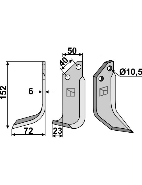 Couteau, modèle gauche