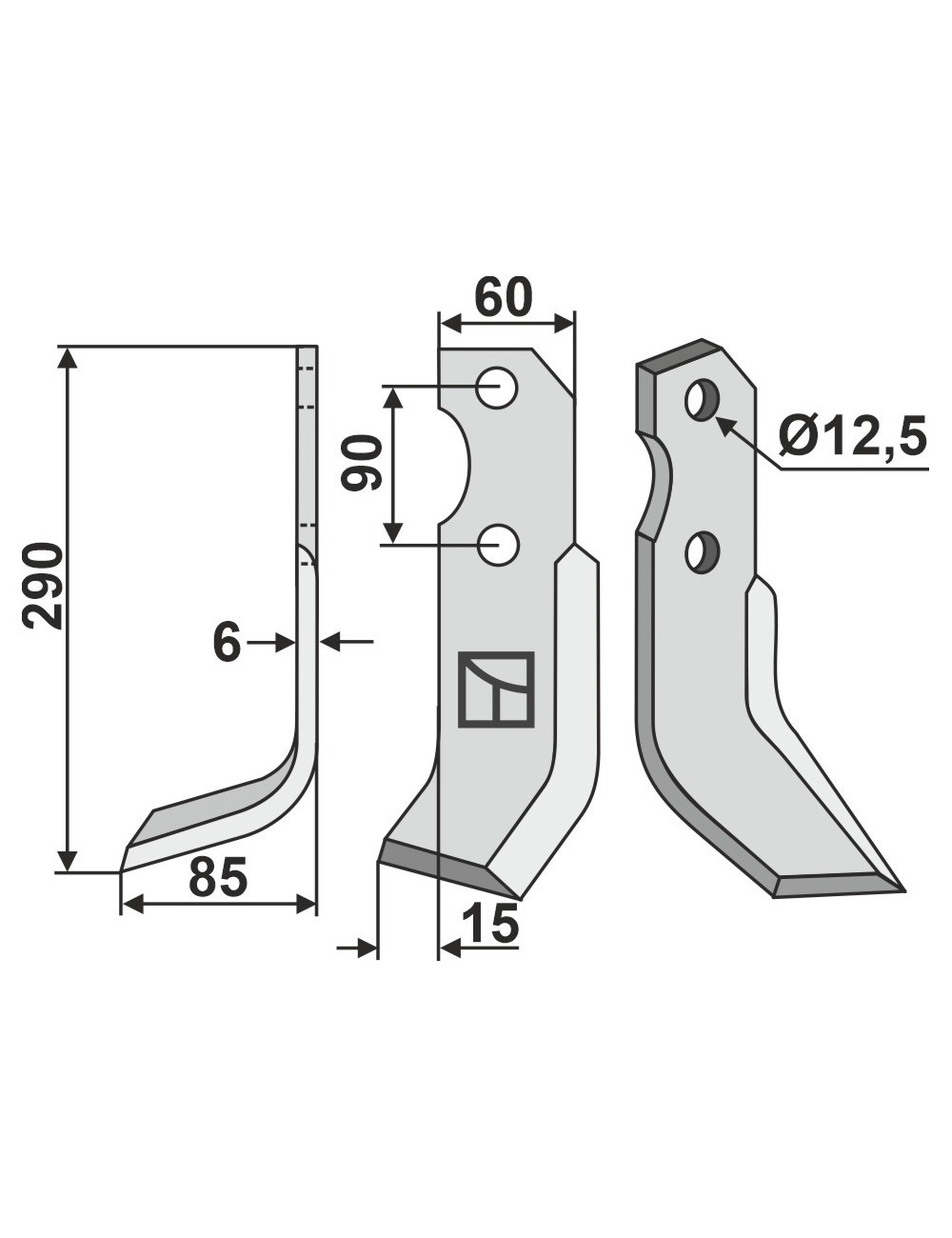 Couteau, modèle gauche