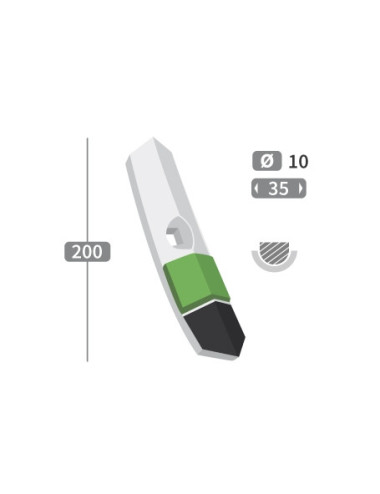 Soc cintré de vibroculteur, fixation 1 trou avec plaquettes carbure et rechargement.
