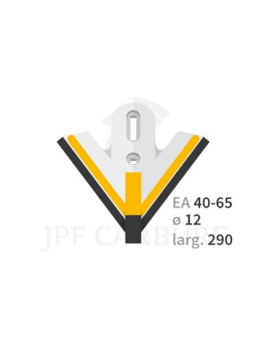 Aileron triangulaire avec plaquettes carbure et rechargement.