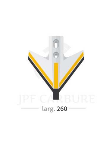 Aileron triangulaire avec plaquettes carbure et rechargement.
