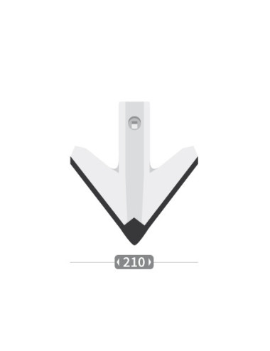Aileron triangulaire avec plaquettes carbure type Prolander.