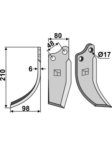 Couteau, modèle gauche