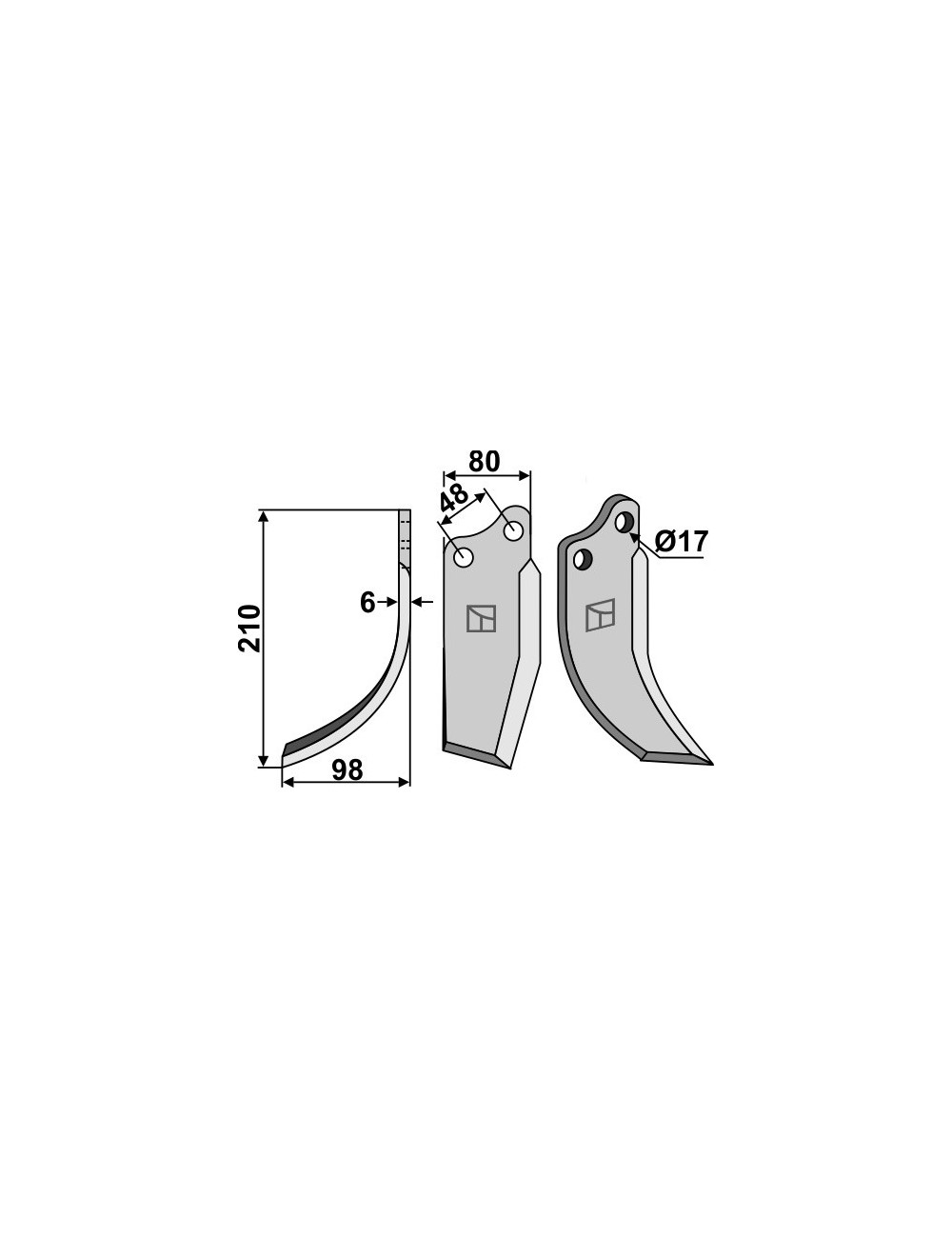 Couteau, modèle gauche