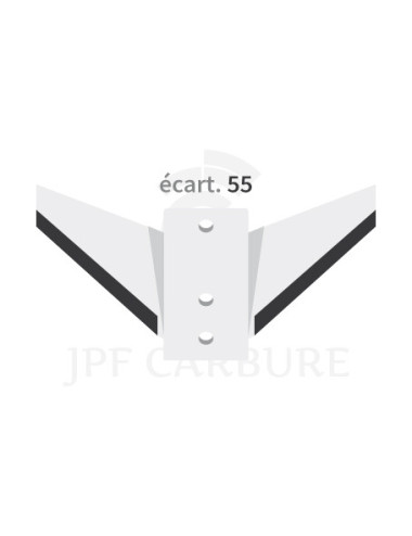 Aileron de déchaumeur avec plaquettes carbure écartement de fixation 55mm pour NSL.