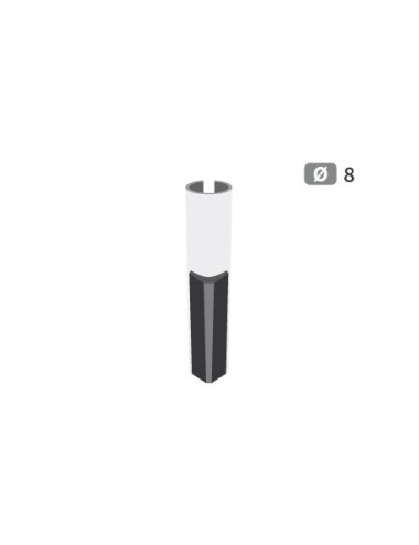 Goupille pour herses étrilles diamètre 8mm avec plaquettes carbure, fixation par emboitement. Hauteur de carbure 35 mm.