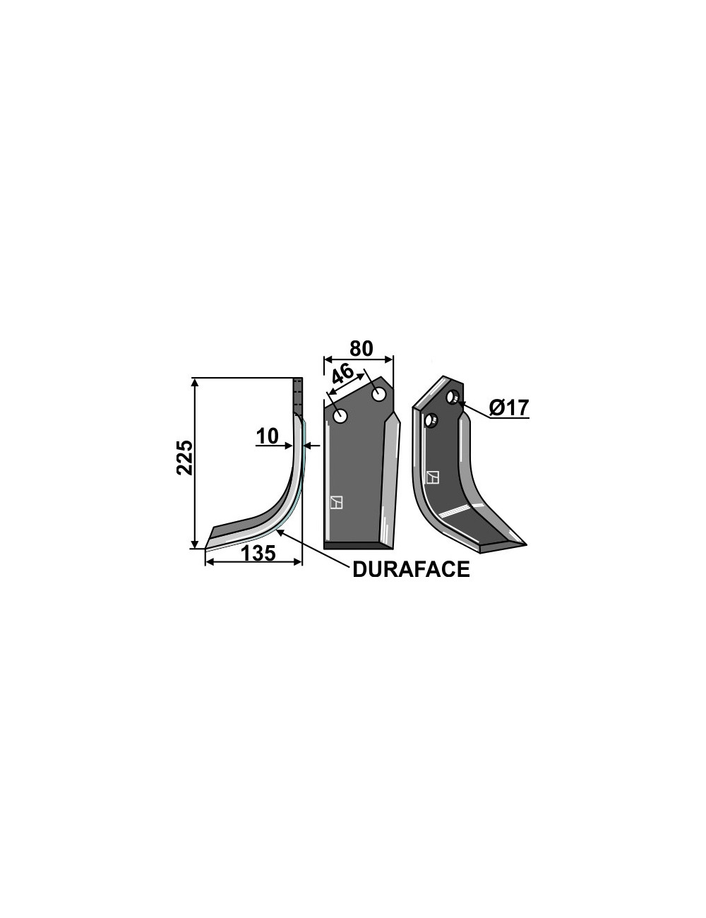 Couteau DURAFACE, modèle gauche