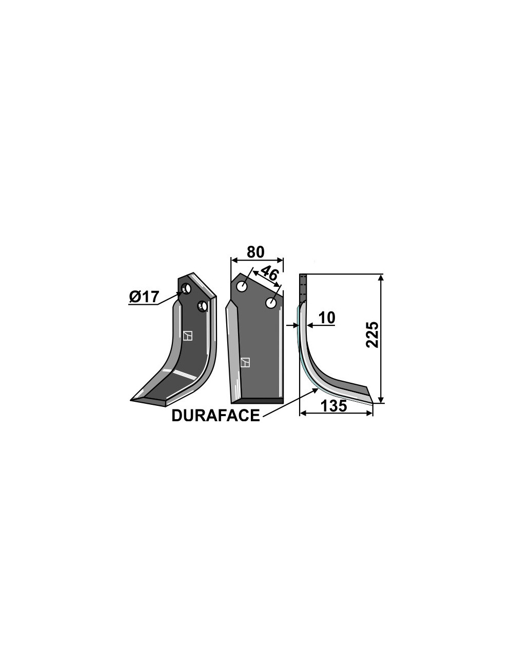 Couteau DURAFACE, modèle droit