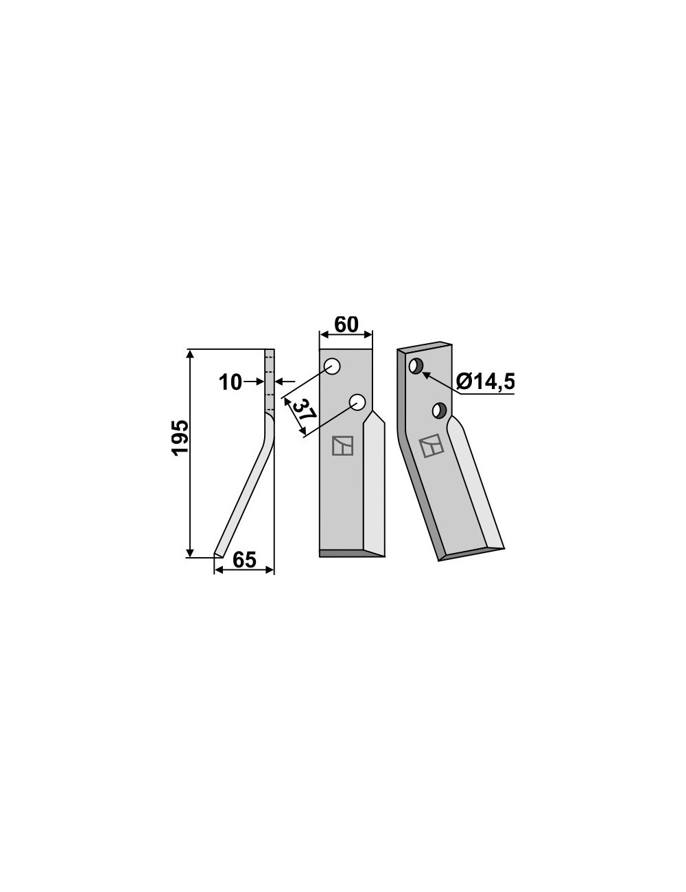 Dent rotative, modèle gauche