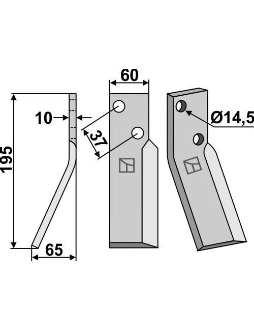 Dent rotative, modèle gauche