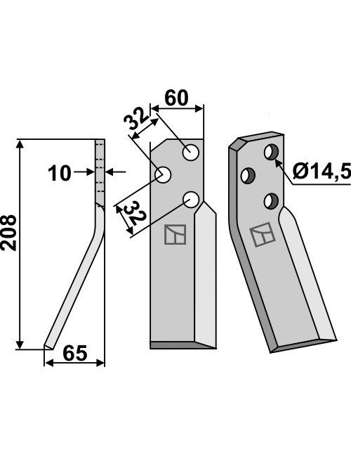 Dent rotative,modèle gauche