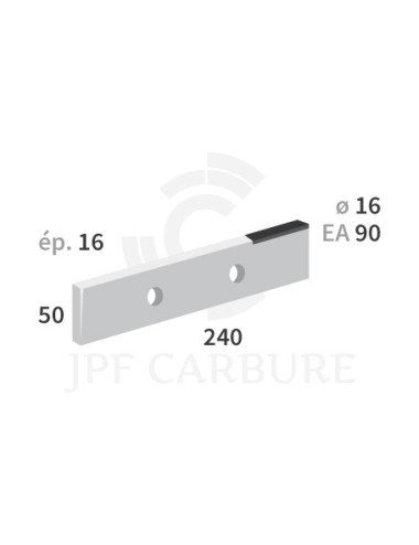 Couteau 2 trous avec plaquettes carbure pour épandeur.