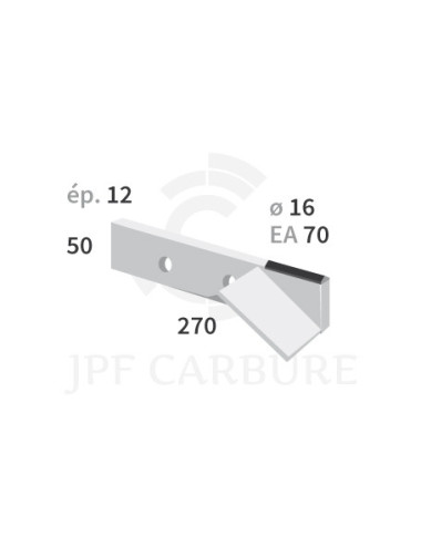 Couteau 2 trous avec plaquettes carbure pour épandeur.